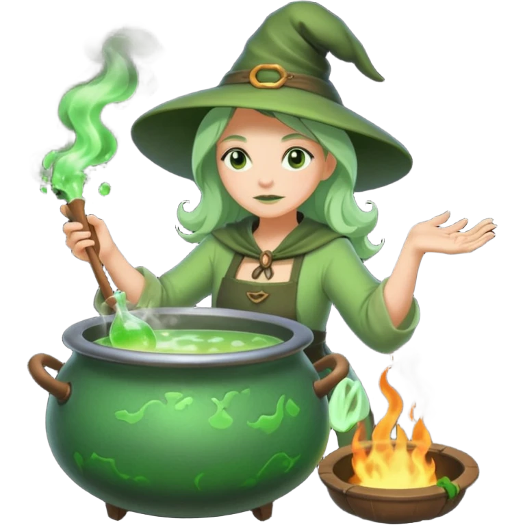 green witch cooking potion emoji