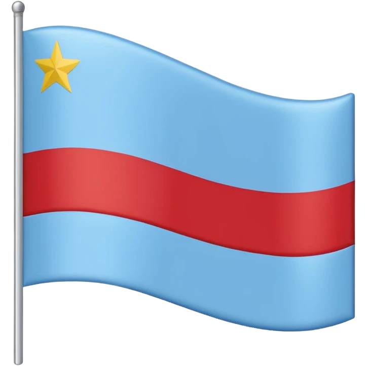 Flag of Gagauzia, Horizontal flag: light blue on top (large), thin white stripe in the middle, thin red stripe at the bottom. three yellow stars in a triangle at the top-left. emoji