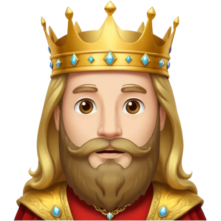 King with crown and beared emoji