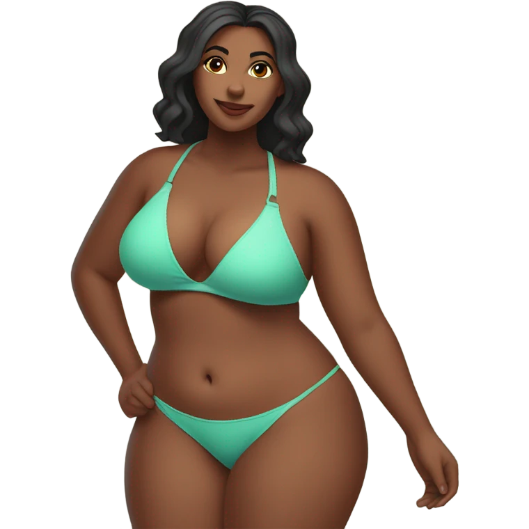 Slim-thicc woman bikini pose (beach body) emoji