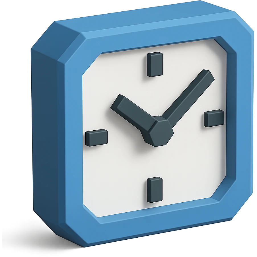 A clock icon with minimalist 3D design emoji