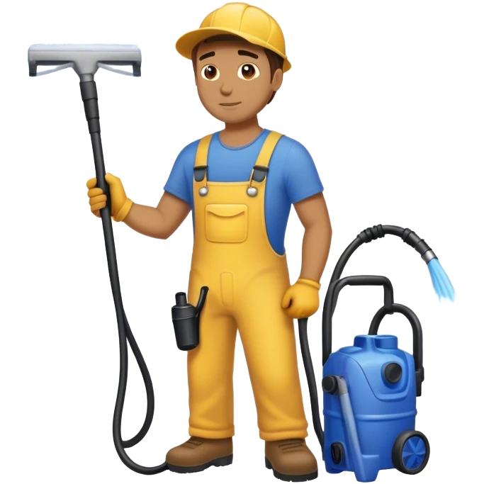 Guy pressure washing￼ emoji