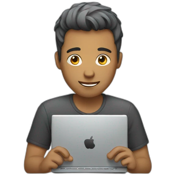 guy with computer emoji