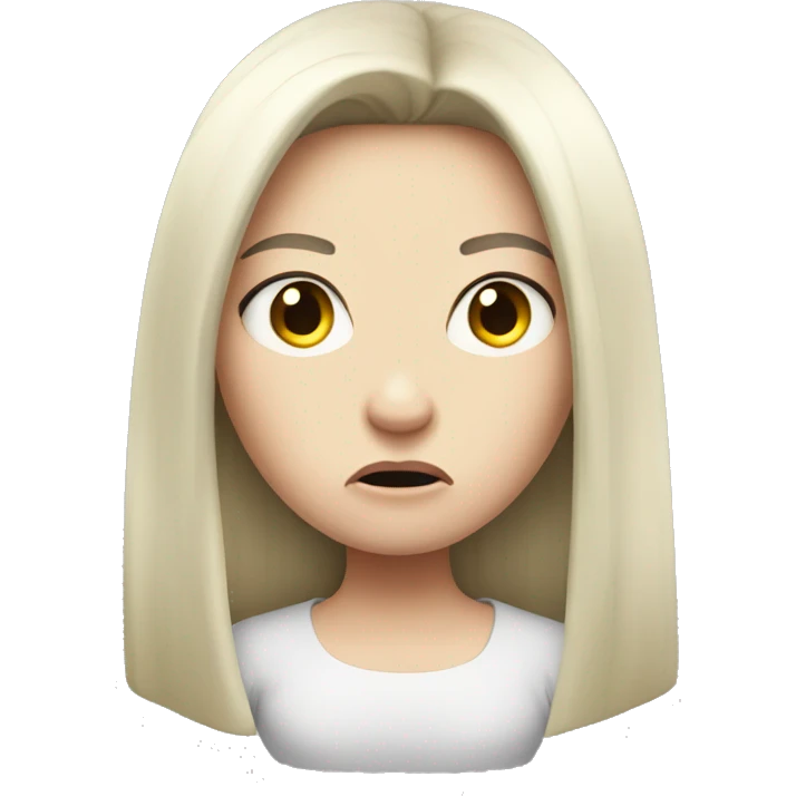 Angry pale girl with long black hair  emoji