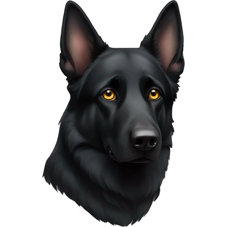 Black German shepherd with heterochromia   emoji