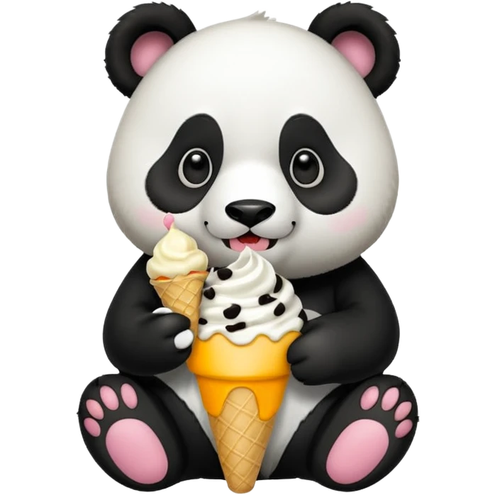 Panda eating ice cream emoji