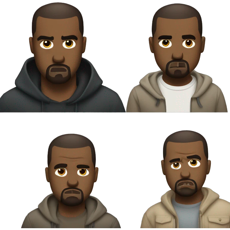Kanye west frowning while thumbs  down  emoji