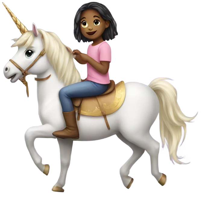 Little girl on unicorn emoji