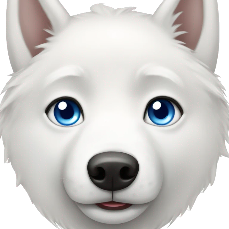 White husky with one blue eye emoji