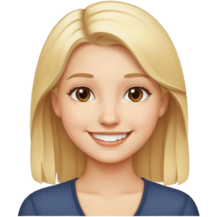 smiling girl with blonde hair emoji