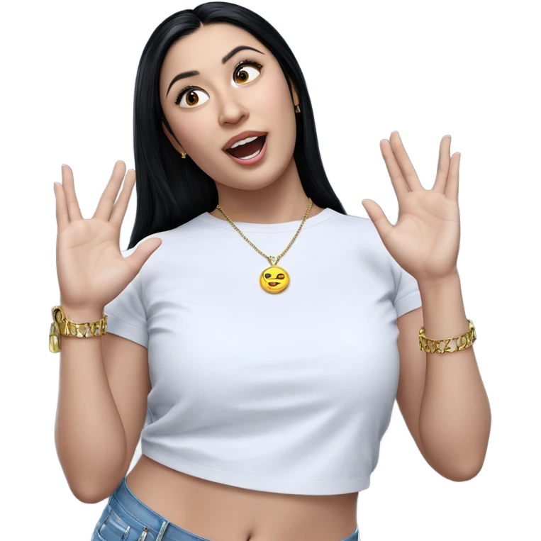 girl with black hair jewelry emoji