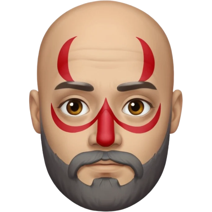 bald bearded man with face paint emoji