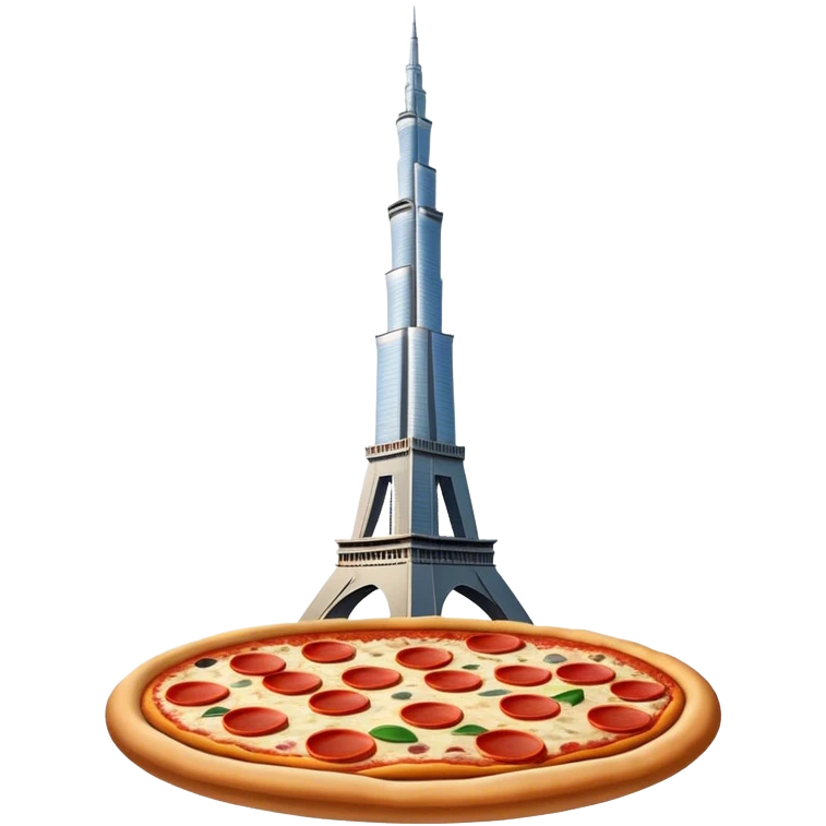 The largest pizza bigger than a Burj Khalifa emoji