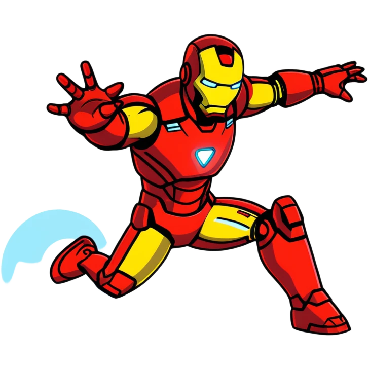 iron man flying with repulsors emoji