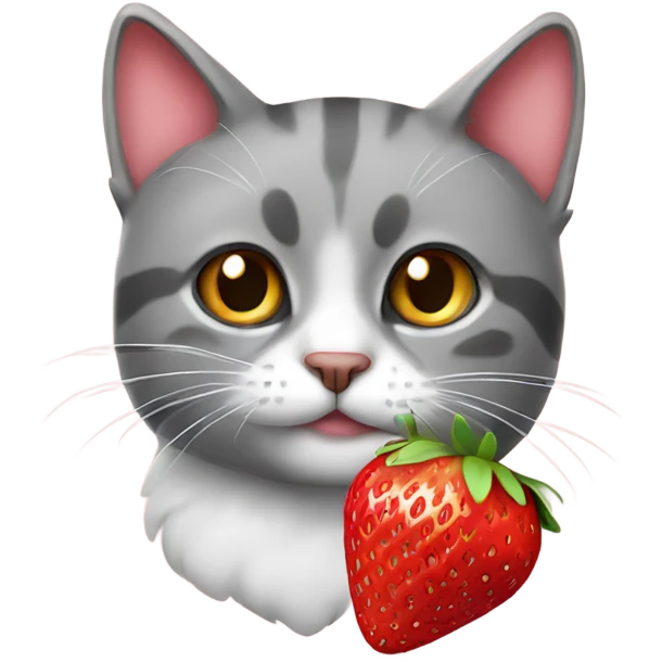Cat with strawberry emoji