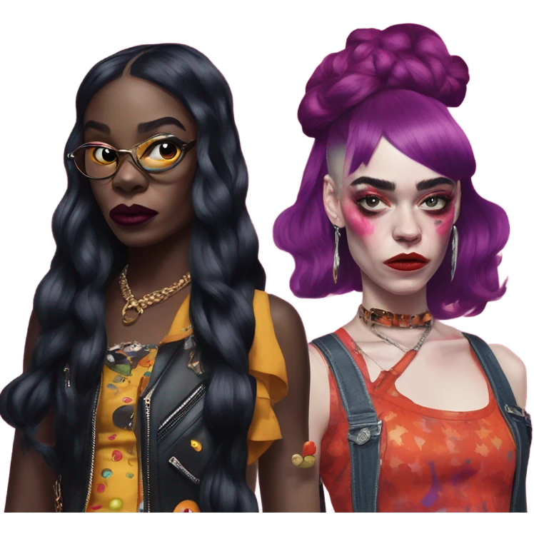 Azealia Banks and grimes fighting  emoji
