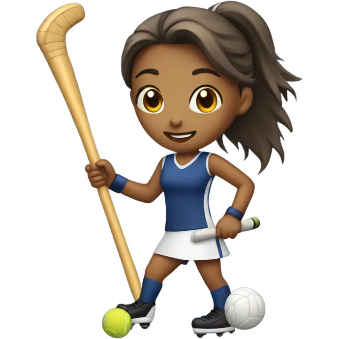 a girl playing field hockey emoji