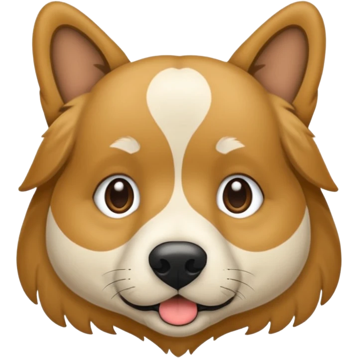 Grauer Hund, kleine Ohren, Zunge raus emoji