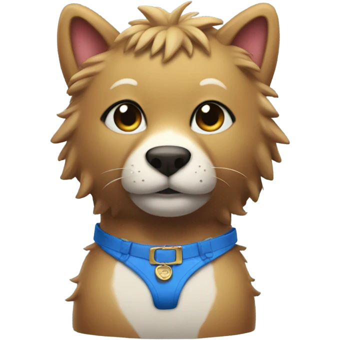 Furry posing in a swimsuit wit a callor emoji