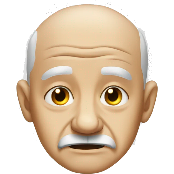 bald old man portrait crying emoji