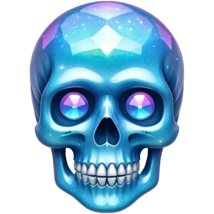 glitter azul skull crystal emoji