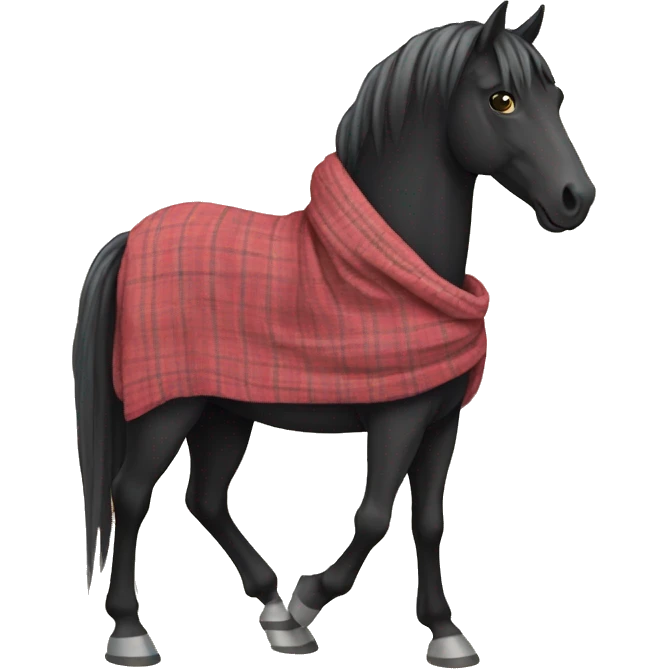 black horse wearing a blanket emoji