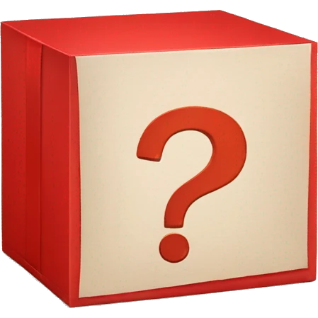 red mystery box with question mark emoji