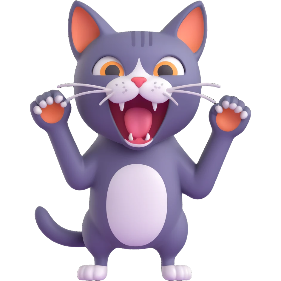 Gato gritando "Help" emoji