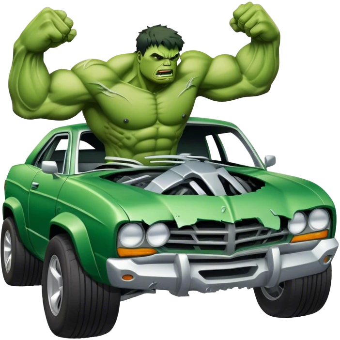 Hulk ripping a car apart  emoji