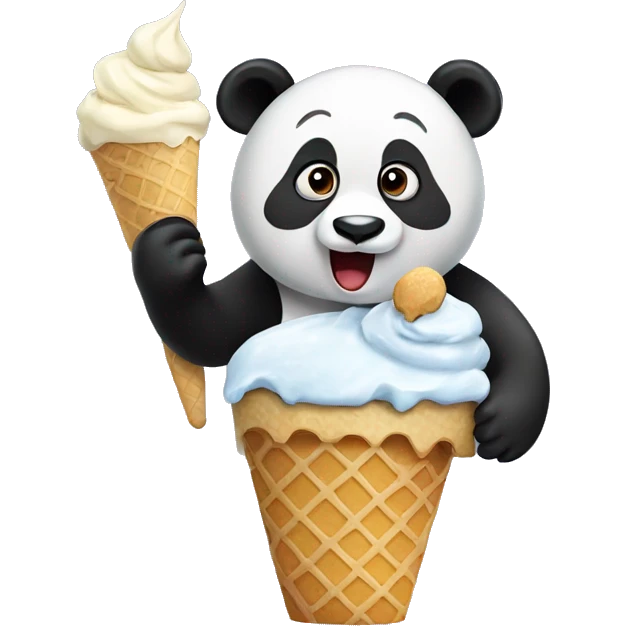 Panda eating ice cream emoji