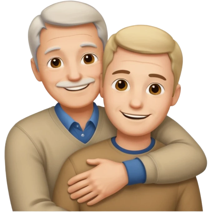 father-in-law and son-in-law hugging emoji