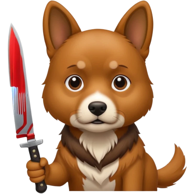 A dog with a knife emoji