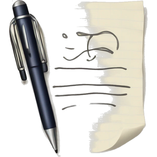 pen and paper with scribble emoji