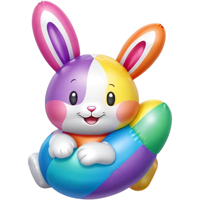 easter rainbow inflatable bouncy bunny emoji