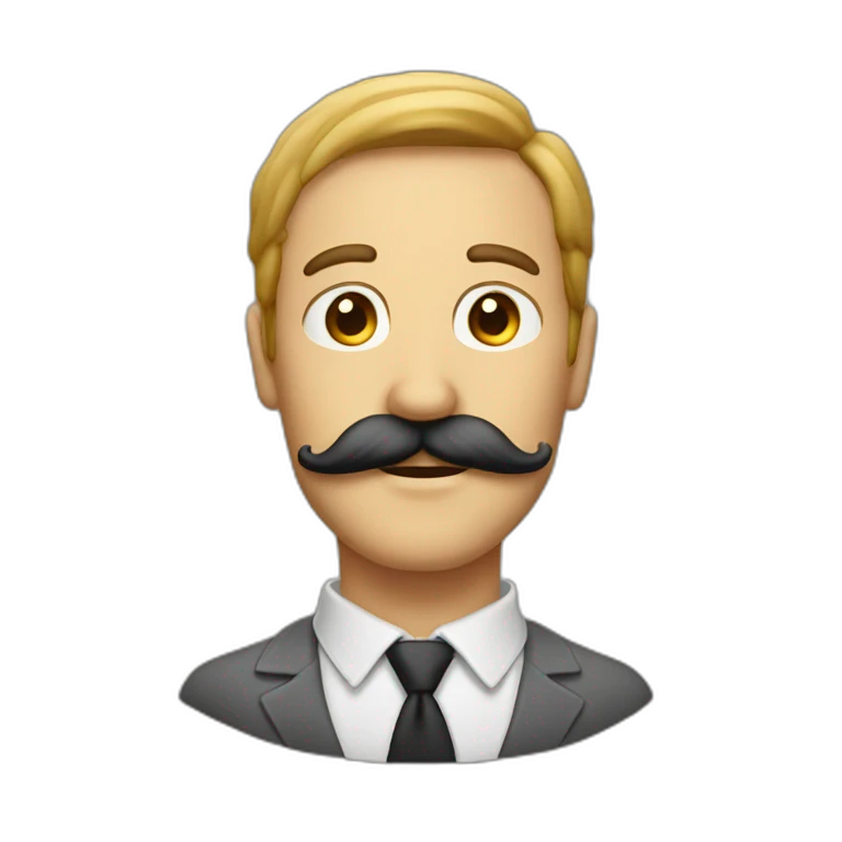 Personne avec une moustache carre emoji