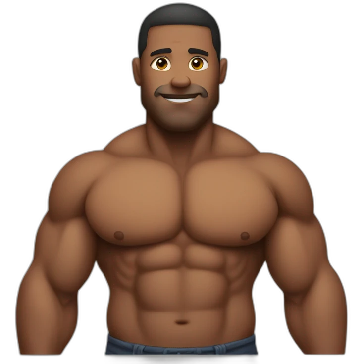 muscular man with a big belly emoji
