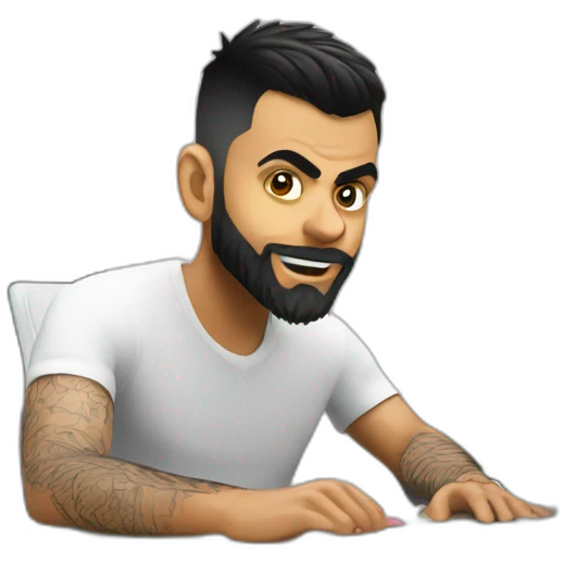 virat kohli coding in a desktop emoji