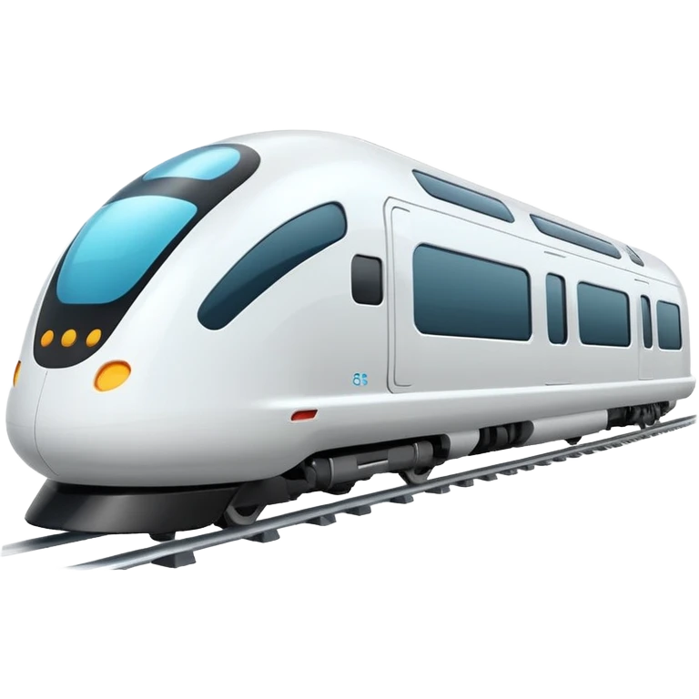 futuristic white train, apple emoji style emoji