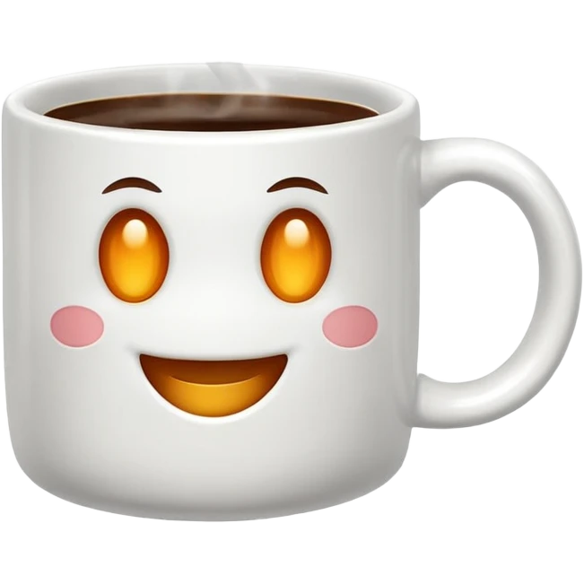 Coffee mug with small smile emoji