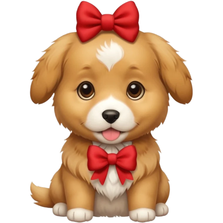 Cute puppy with bow emoji