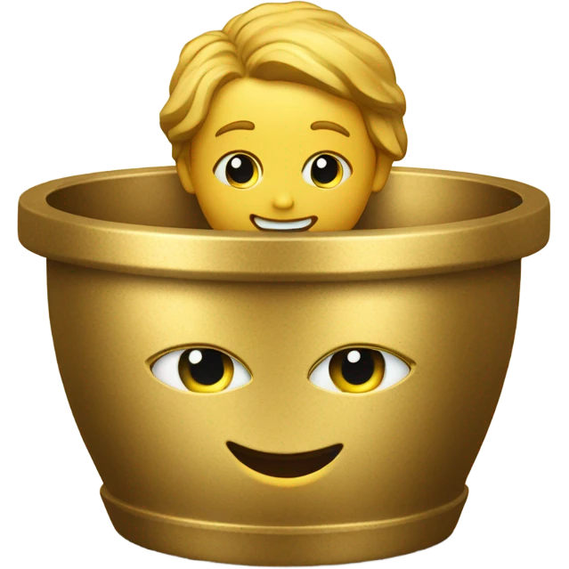 a golden photos in a pot emoji