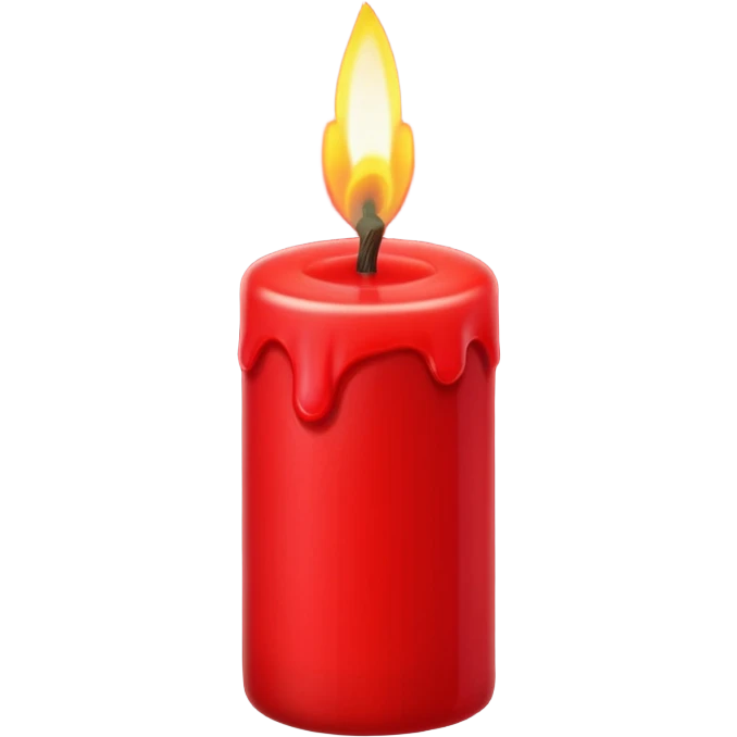 short red candle with a vivid red flame emoji