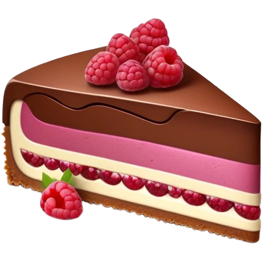 Chocolate raspberry mousse cheesecake slice  emoji
