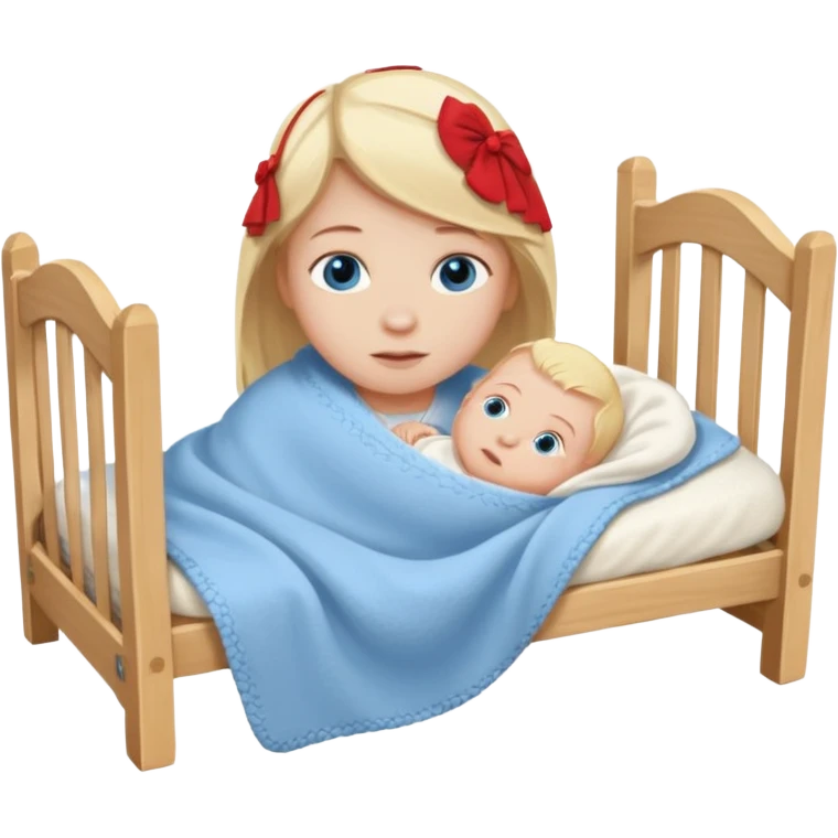 blond blue eye newborn in crib emoji