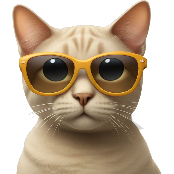 cat in sunglasses on a trip to the beach emoji
