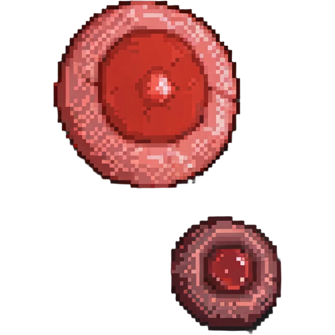 Pale red blood cell next to a normal red blood cell showing anemia comparison emoji