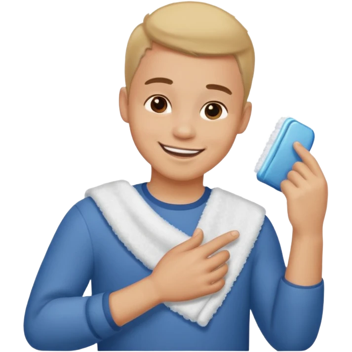 Emoji of a guy dusting off his shoulder with his hand emoji
