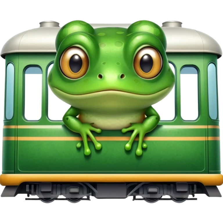 Frog in a train  emoji