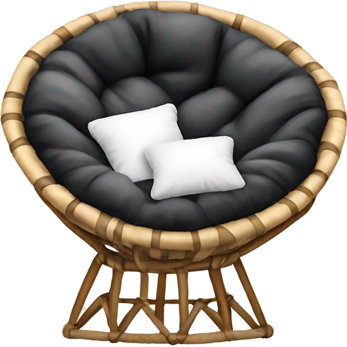 Papasan chair with white pillow emoji