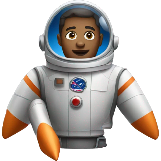 a man in rocket emoji